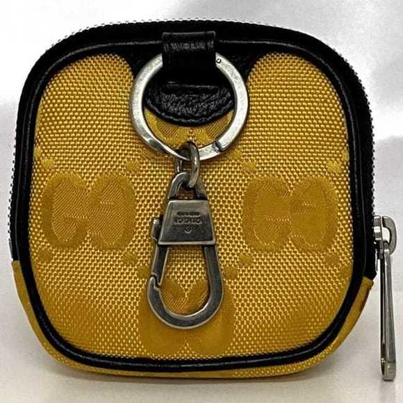 Gucci pouch yellow black off the grid 645060 ec-20650 nylon leather GUCCI GG cha - Picture 3 of 10